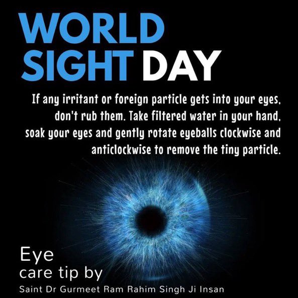 The followers of Dera Sacha Sauda donate their eyes posthumously by the holy teachings of Saint Gurmeet Ram Rahim ji, so that this beautiful world can be seen by no one else.🙏 #WorldSightDay #WorldSightDay