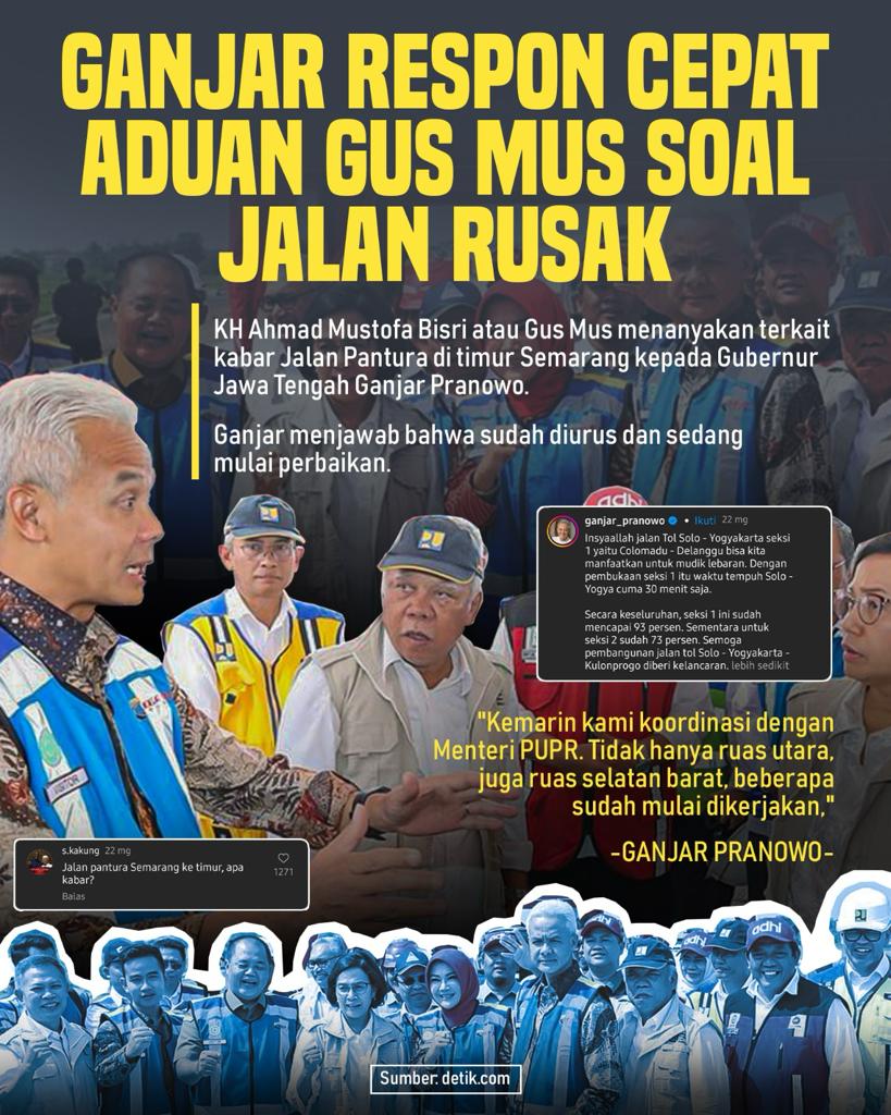 Dew0W1snu's tweet image. Bukan karena Gus Mus yang lapor, tapi sudah menjadi tanggung jawab Ganjar Pranowo sebagai kepala daerah untuk melayani semua laporan masyarakat di wilayah kerjanya. 

Ganjar Tulus Melayani