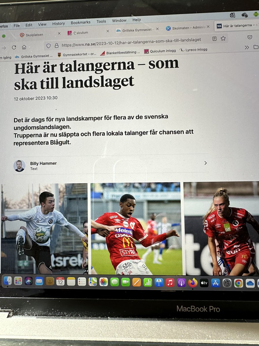 Väldigt kul att några av våra Elitfotbollselever (Hamse, Bilal, Ida &amp; Elsa) är med i NA idag🤩 #grillskaelitfotboll #dreamitearnitliveit #grillskafamiljen