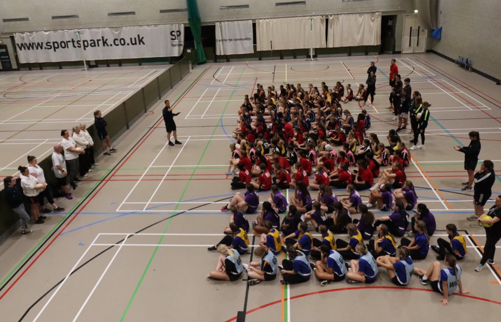 At @SportsparkUEA today for the second round of the Trust-wide Netball tournament, pupils from all 9 secondary schools are here and facing off. Ready for another day of sporting excellence ⭐️