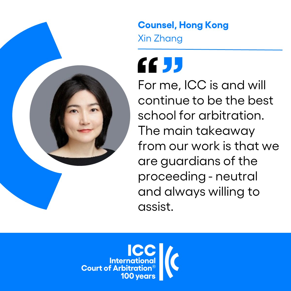 ICC_arbitration's tweet photo. 𝐏𝐞𝐨𝐩𝐥𝐞 𝐛𝐞𝐡𝐢𝐧𝐝 𝐭𝐡𝐞 𝐛𝐮𝐬𝐢𝐧𝐞𝐬𝐬: Xin Zhang, Counsel for the Hong Kong case management team, explains the ICC Secretariat's unique character. 🗣 #exploreourservices #behindthescenes #ICCCourt #weareICC https://t.co/lHF5sVdeBH
