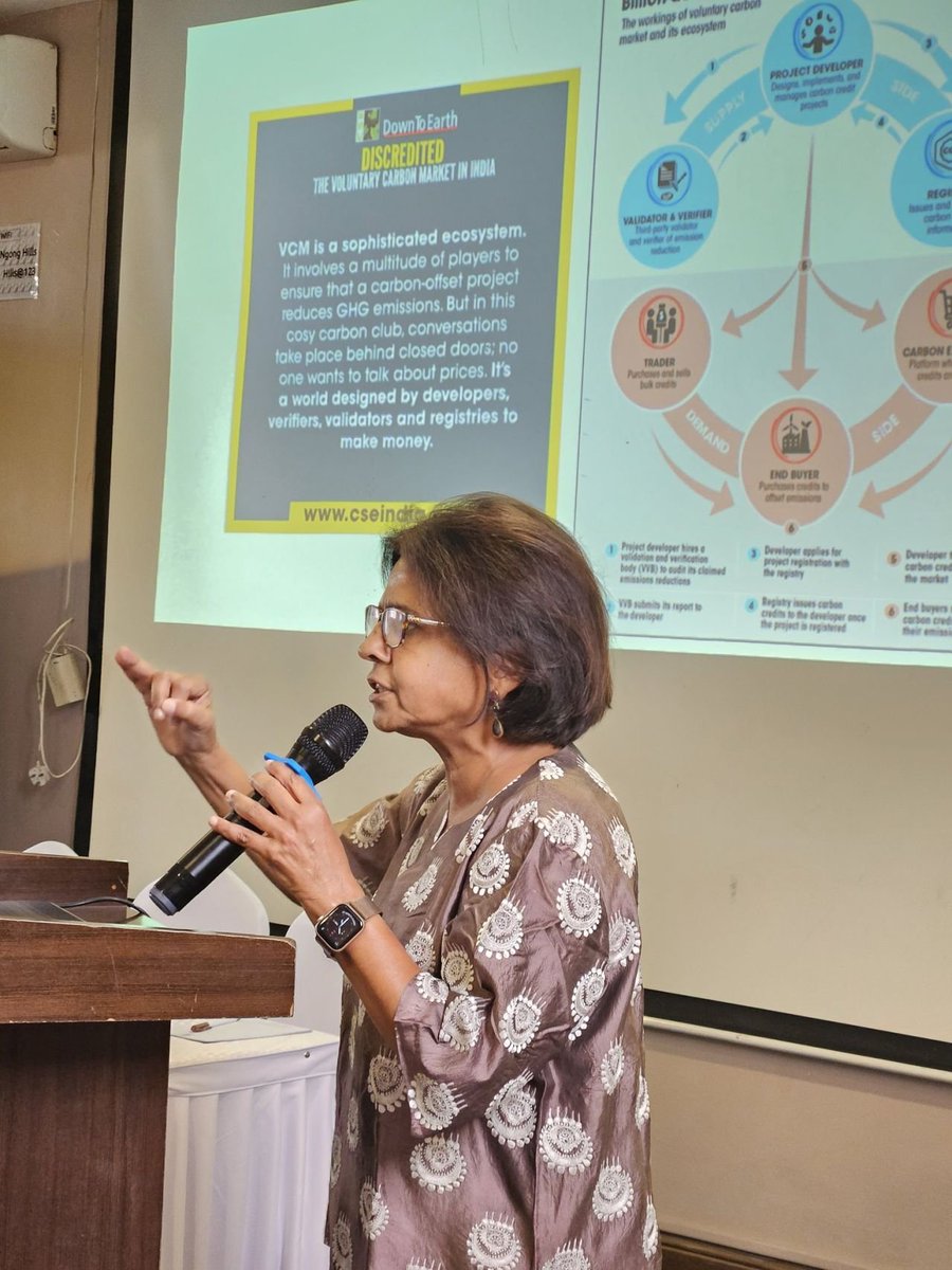 At <a href="/CSEINDIA/">CSEINDIA</a>'s launch of its State of Africa's Environment Report 2023 in Nairobi, <a href="/sunitanar/">Sunita Narain</a> presented our new report Discredited, on the voluntary carbon market in India

Watch the SOE event here: cseindia.org/state-of-afric…
Download Discredited here: cseindia.org/discredited-th…