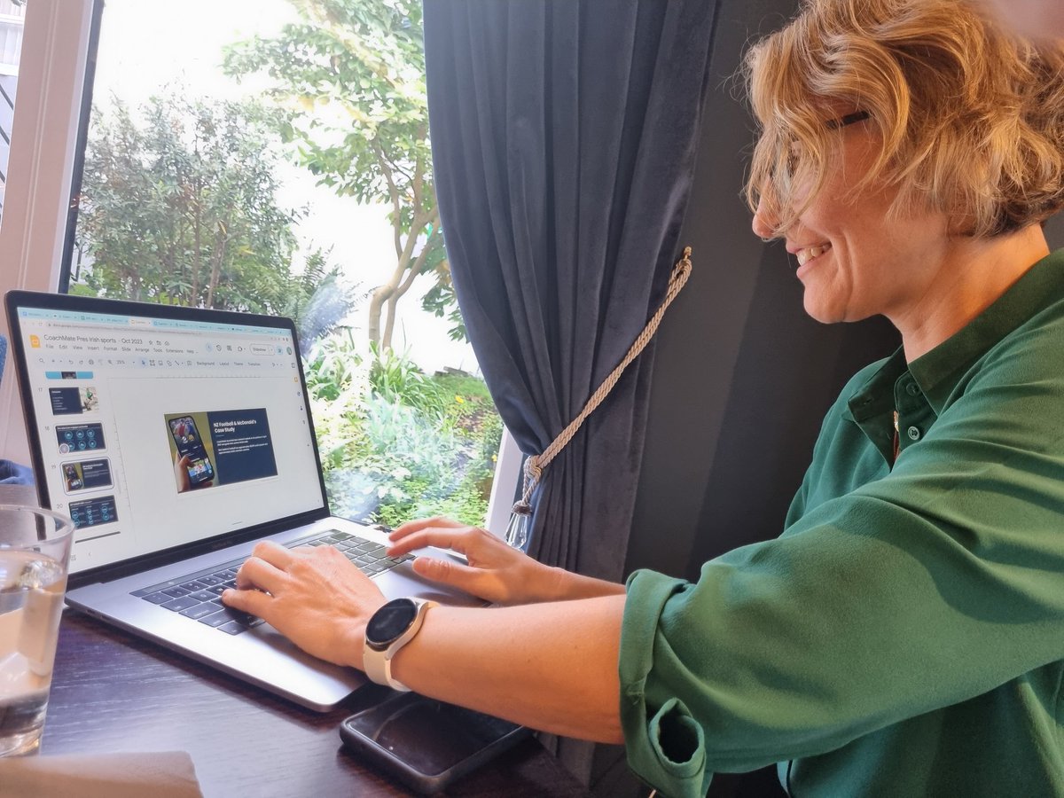 Our CEO Michelle is putting the last few touches to her upcoming presentation! 
#CoachmateInEurope