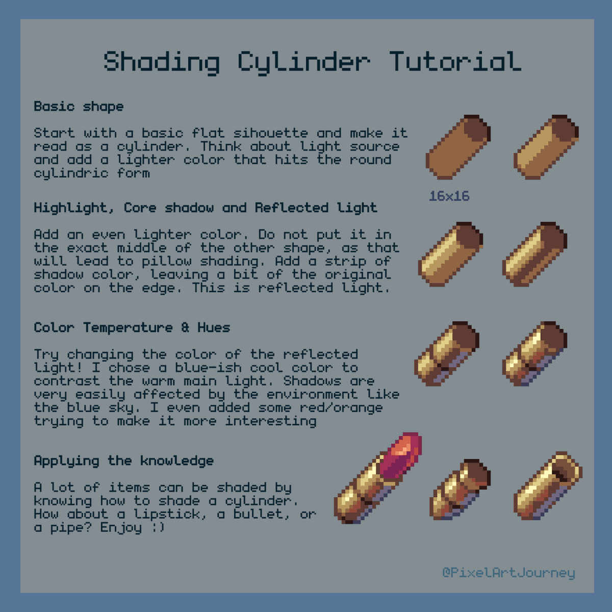 PixelArtJourney's tweet photo. Repost of four of my tutorials to reach people who havn't seem them🥰 https://t.co/qQ7ea2caNH