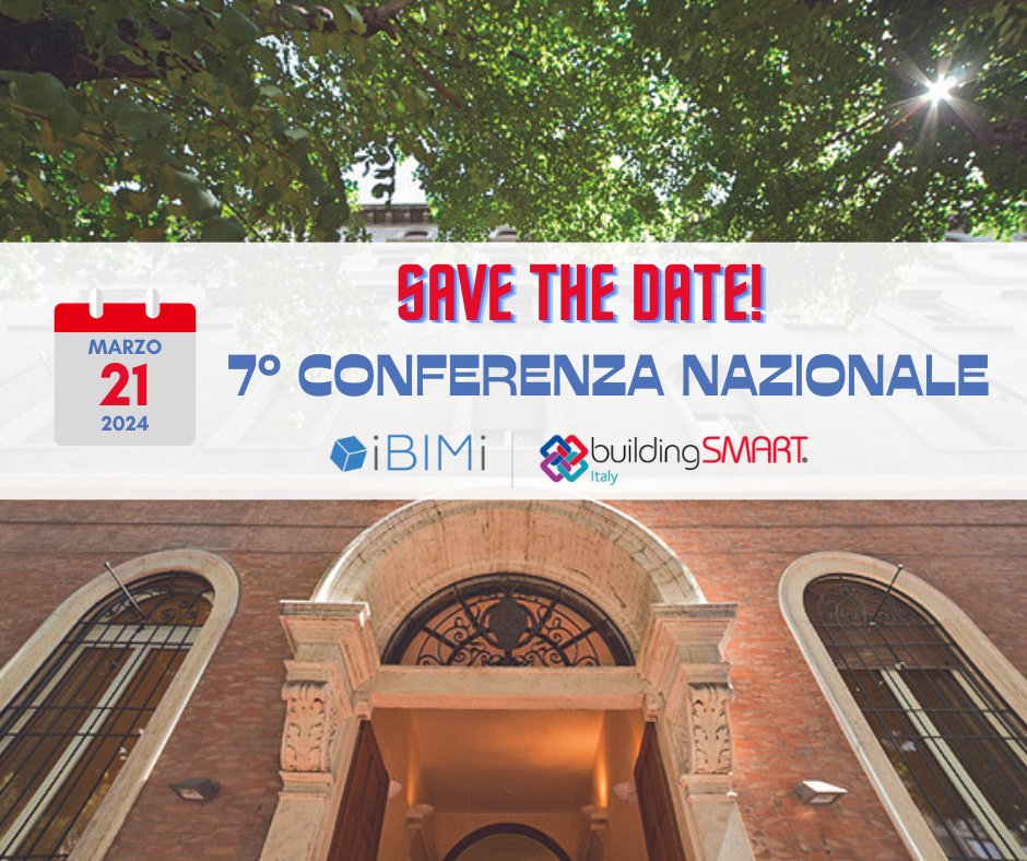 📅 SAVE THE DATE 7° Conferenza Nazionale #IBMI #buildingSMART 21/03/2024
Bloccate la data e preparatevi a raggiungerci a ROMA,  per l'evento divenuto punto di riferimento nazionale per il #BIM e l'#openBIM
Per saperne di più:
ibimi.it/settima-confer…