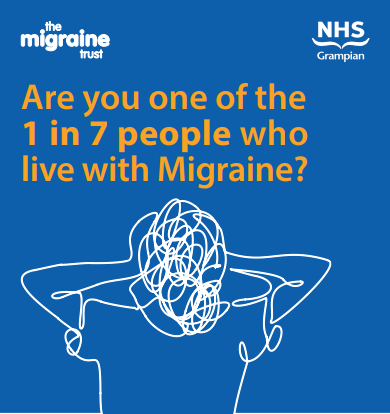 NHSGrampian's tweet photo. Are you one of the 1 in 7 people who live with migraine? Symptoms include head pain, sensitivity to light, sound and smells, fatigue and nausea. For more information, please visit: https://t.co/7xpBAUgicJ or https://t.co/1CKNHrWTxh https://t.co/eKuCCO3waB