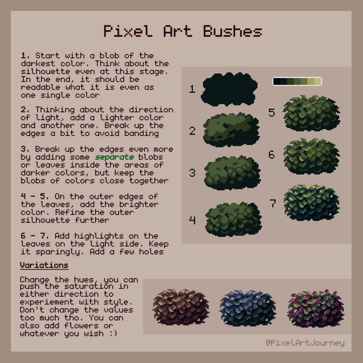PixelArtJourney's tweet photo. Repost of four of my tutorials to reach people who havn't seem them🥰 https://t.co/qQ7ea2caNH