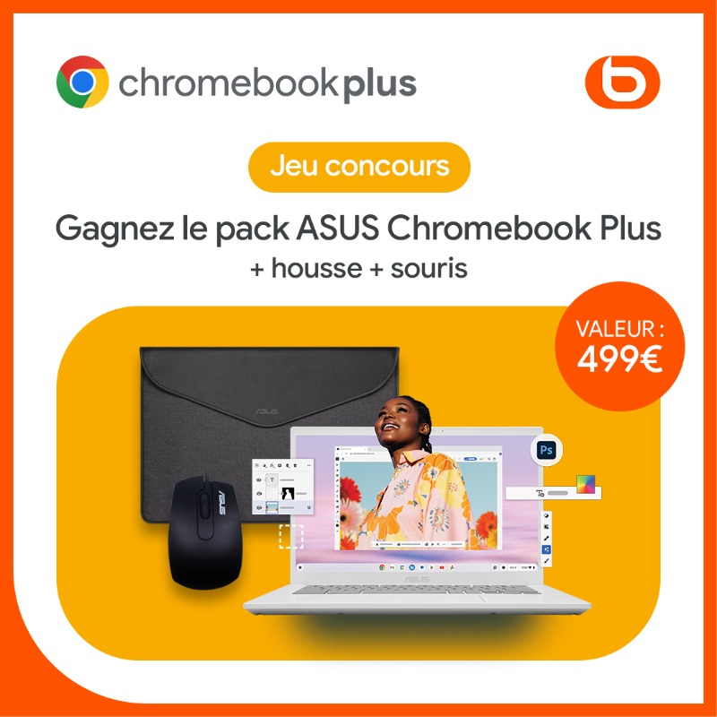 boulanger's tweet photo. #JEUCONCOURS 🥳🥳

Tentez de remporter le tout nouveau pack #ASUS #Chromebook Plus CX3402 !  Plus de puissance, plus d’applications, faites ce que vous aimez déjà, en mieux.
Pour participer : Suivre le compte Boulanger &amp; repartage la publication !

Bonne chance à tous 😀
#marque