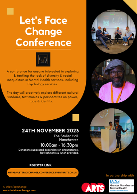 Our next Lets Face Change conference on the 24th of Nov in Manchester is open to bookings! Can you please share with people you think might be interested. See more details at : eventbrite.co.uk/e/lets-face-ch…