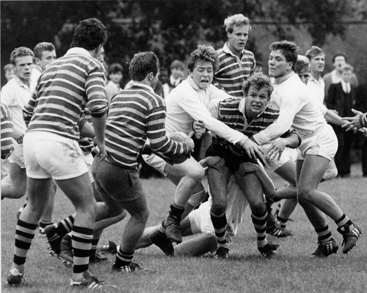 The Gower Club game takes place this weekend. Dating back to 1968, the School have won 33 and the Gower Club 11, although the points difference is 954-352.  The last Gower win was in 2003. The game pictured in 1984 ended 19-10 to the Gower Club