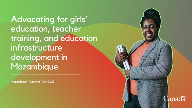 CanHCMozambique's tweet photo. Happy 🇲🇿#TeachersDay!
Educators nourish, develop, and encourage girls and boys to make their dreams come true.
In 🇲🇿,  🇨🇦 advocates for girls’ education, quality teacher education, and education infrastructure development. https://t.co/4sNSNEztUr