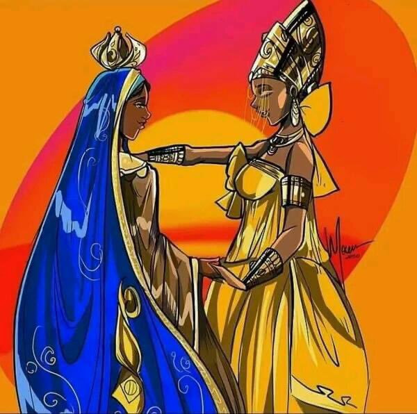 12 de outubro é dia de nossa senhora aparecida, sincretizada como oxum.. que nossa senhora aparecida e oxum possa abençoar a todos nós 💛✨👑