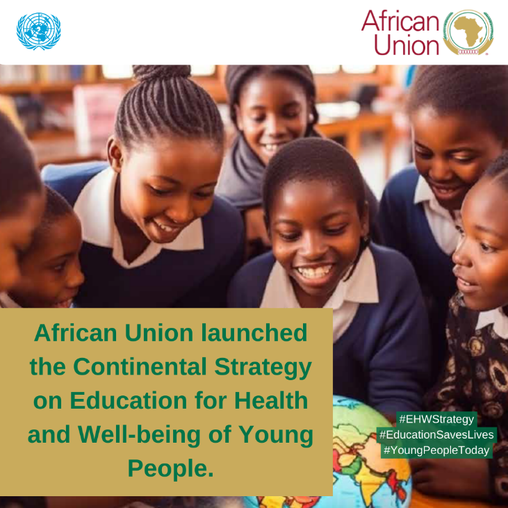 UNESCO_Dakar's tweet photo. ๐Exciting news! African Union launched today the Continental Strategy on Education for Health and Well-being of Young People.
๐ This fantastic initiative is set to transform the future of African youth!
#EHWStrategy #YoungPeopleToday #EducationSavesLives https://t.co/BEIdYmrDX5