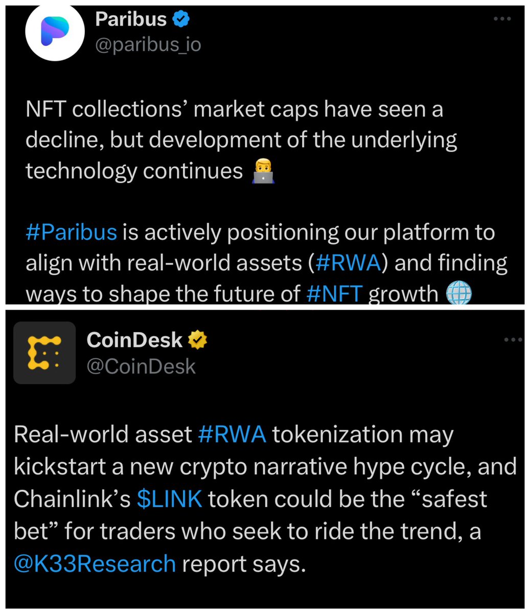 ⚠️NFTs & Real World Assets⚠️ Real World Asset might very well be the narrative for this next cycle and @paribus_io Is positioning itself to take advantage of this niche. Traditionally NFTs are often tied to crypto currencies like ADA, as a result when the market plunges into…