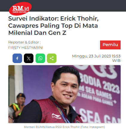 faradiladela's tweet photo. Bagus, makanya @Prabowo butuh @erickthohir utk amankan suara Gen Y/Milenial. Kalau @gibran_tweet populernya masih di Gen Z doang, yg nanti jd minoritas di 2024 

@hc_poirot @Dennysiregar7 @musniumar

https://t.co/mS02DHQnGv https://t.co/vRiEUGe541