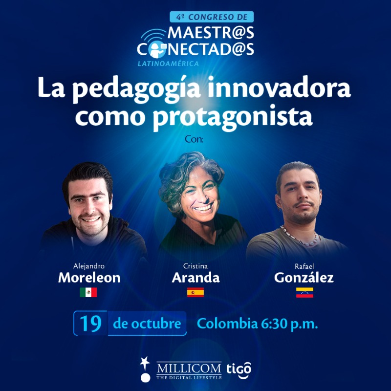 Tigo_Colombia's tweet photo. Texto: Profes no se pueden perder este evento. Me encanta el tema, innovación para entregar conocimiento ¡Wow! Pueden inscribirse sin costo aquí 👉
#Tigo @Millicom #ContigoConectados