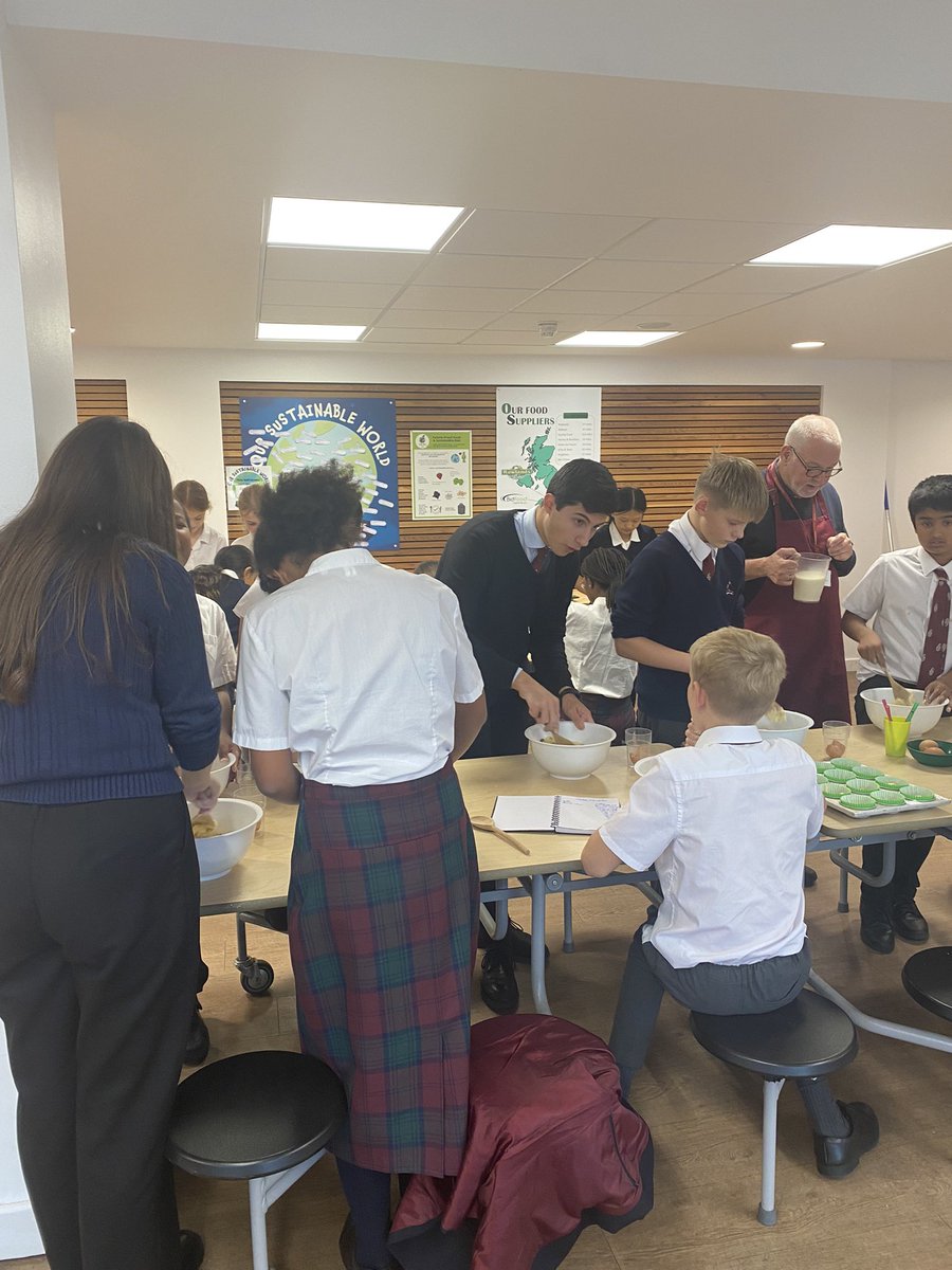 Mattia and Emily are getting stuck in helping with the Prep School Cookery group this afternoon. #community