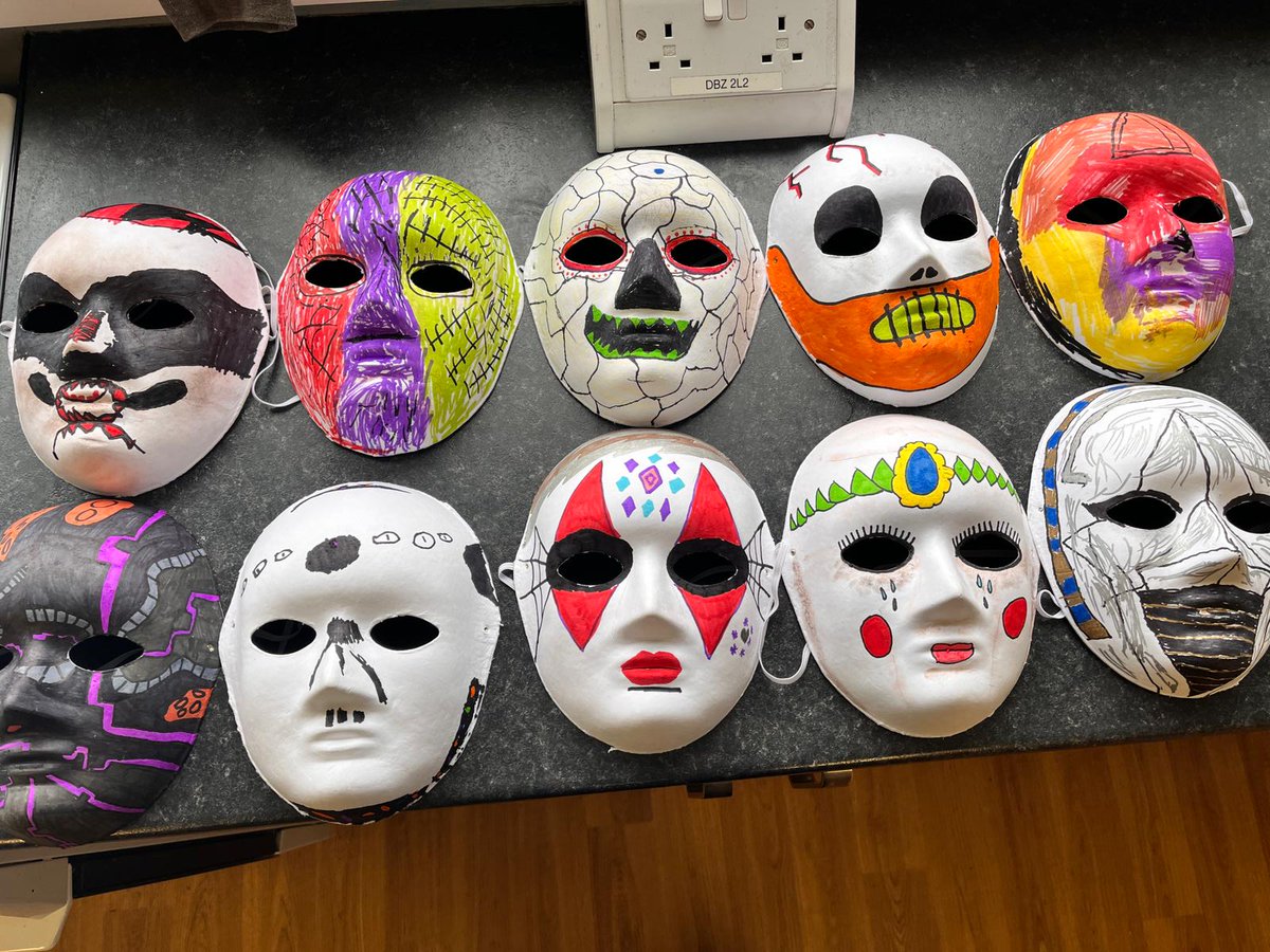 Ysgolpenybryn's tweet image. Our Key Stage 5 Film Skills group researched different #Doctorwho masks in this morning&apos;s lesson. The group then had a go at creating their own fantastic #Doctorwho mask designs! @MIKECOLLINS99 @intofilm_edu @ScreenAllianceW @WG_Education @fineartswansea