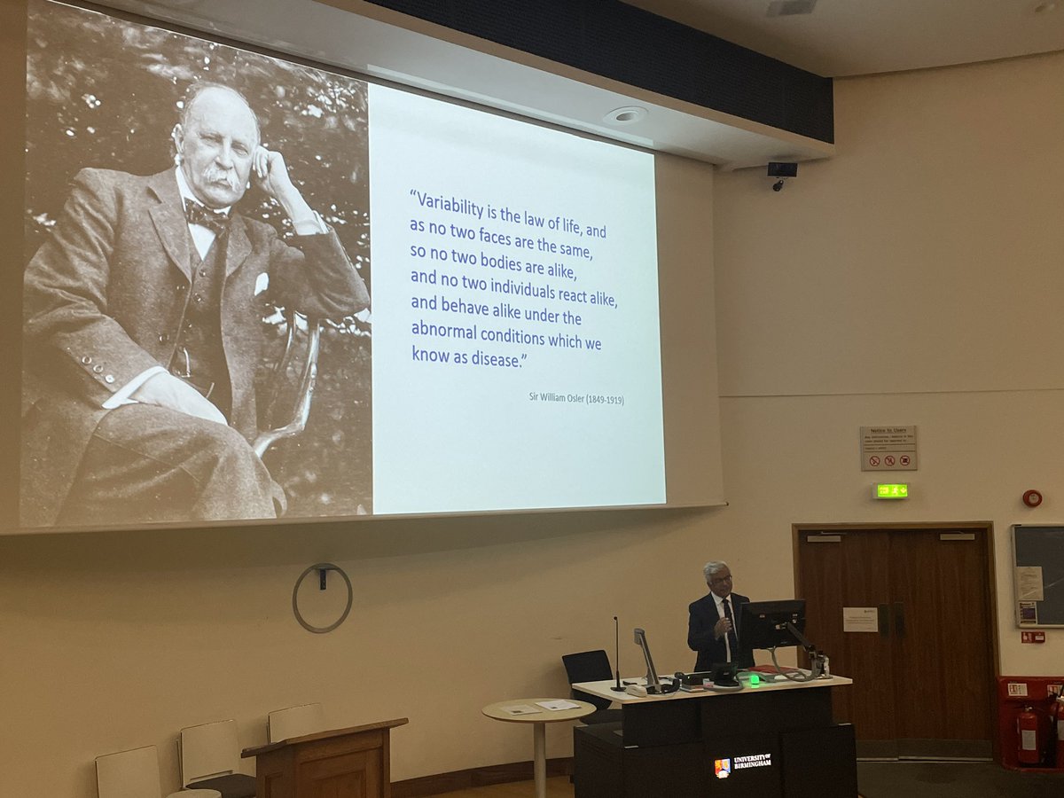 First post pandemic #ArthurThomson lecture @unibirm_MDS entitled Variability is the law of life by @BPSPresident @MPUoL Sir Professor Munir Pirmohamed who I had the great pleasure hosting @IcgsUob this morning
