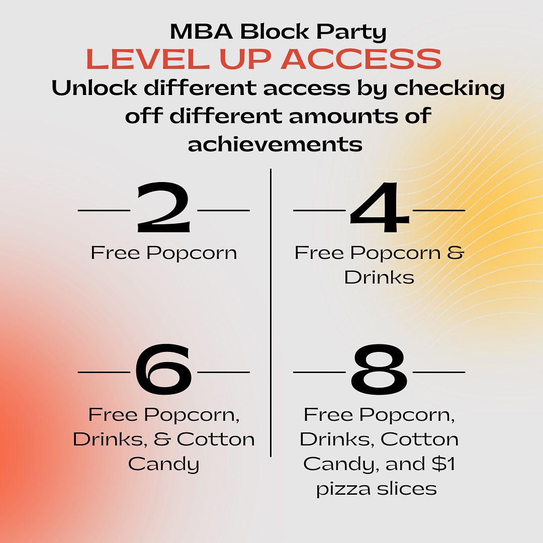 The MBA Block Party is Friday, October 20th from 2:50-3:50 pm. Students will attend & unlock levels of access to prizes. We need parent volunteers! Contact the school & register with dallasisd.voly.org MBA: Oct 20 L&L: Oct 27 STEM: Nov 3