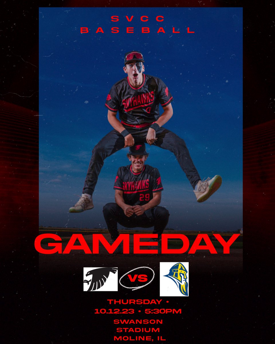 Hope to see you tonight for a 9 inning and 7 inning game. Skyhawks heading to Moline to play Augustana College.