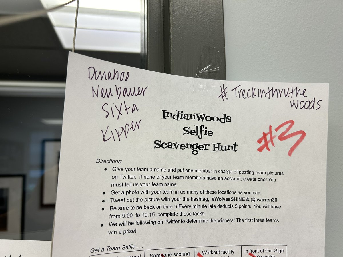 Congrats to the top 3 teams in our South Area Selfie Scavenger Hunt this morning.  You are all winners in my book.  <a href="/lwarren30/">Mrs. Warren</a> <a href="/LCteach_learn/">Lindsey Constance</a> #WolvesShine