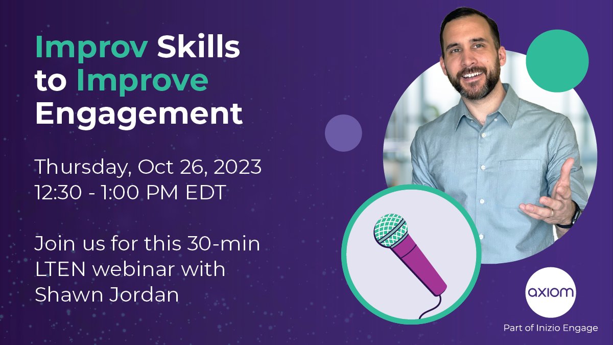 Are you looking for a fresh approach to some classic L&amp;D challenges? From setting a scene to taking a cue, improv has a lot to teach us about sales. Join us Thursday, October 26 for a 30-minute webinar Improv Skills to Improve Engagement. Register today! register.gotowebinar.com/register/26398…
