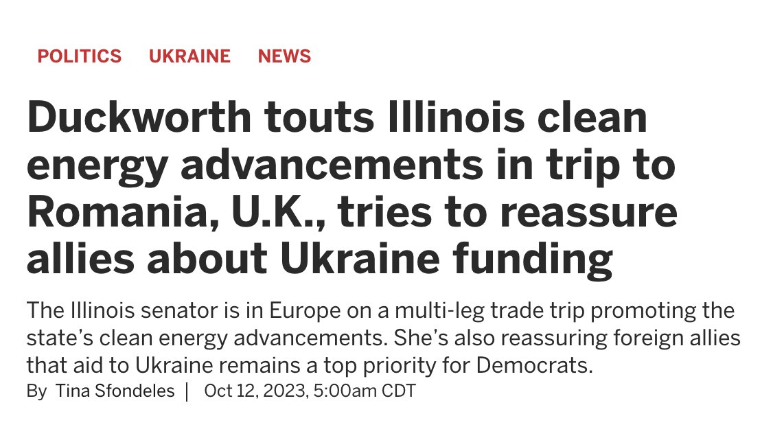cornoisseur's tweet image. Illinois Senator Duckworth (D) is on a tour of Europe promoting American nuclear technology

At home, @GovPritzker veto'd a very simple two-sentence bill that would have legalized the construction of reactors. Reactors that the Senator is promoting abroad! #SB76