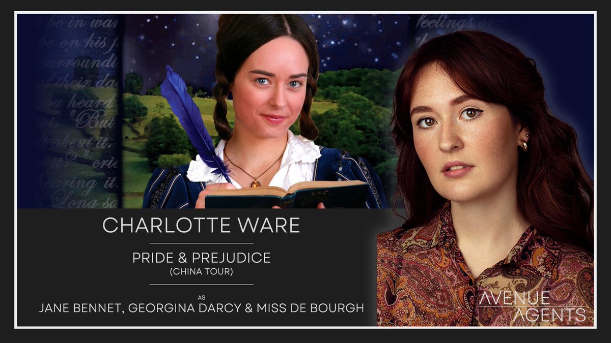 Our wonderful <a href="/CharlotteWare__/">Charlotte Ware</a> is currently on a national tour of China with the timeless classic Pride &amp; Prejudice!

Charlotte plays Jane Bennet, Georgina Darcy &amp; Miss de Bourgh in this exciting tour.

#CharlotteWare