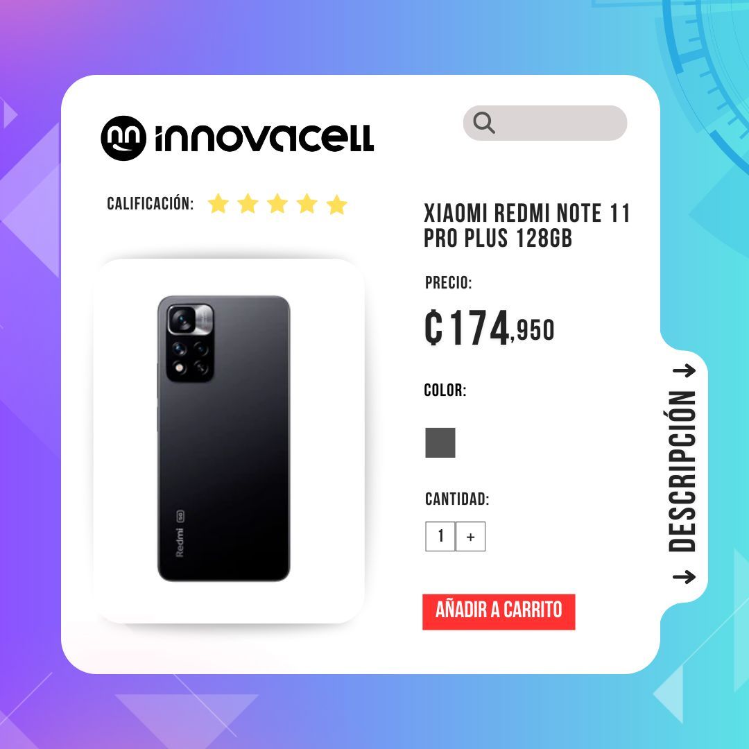 innovacell's tweet photo. Xiaomi Redmi Note 11 Pro+ 128Gb ✨

🏆¡Tú tienda en línea desde 2002!

💸 ¡Tasa 0 6 meses con Credomatic!
🌟 ¡Hasta 12 meses 0% con Credix!
🔥 ¡Hasta 36 meses con Emma Pay!

¡No esperes más, consigue el tuyo hoy! 🌟
🌐 https://t.co/VEHDk598Rp
📲 https://t.co/U7aRIaE784 https://t.co/x6AZwkylAg