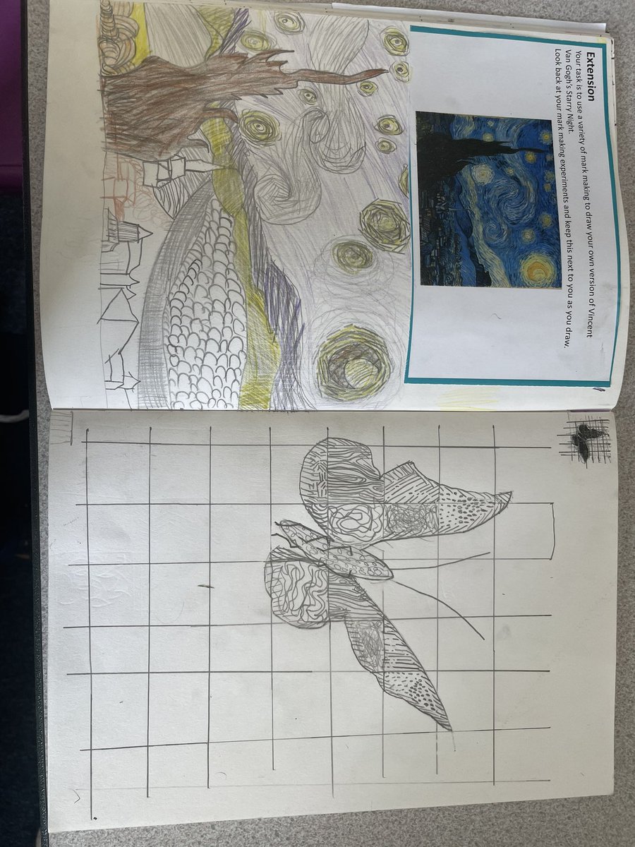 AckworthHoward's tweet photo. Year 6 have been exploring the use of grid method and mark-making in their art lessons. Here children used their learning to recreate ‘Starry Night’ and create a 3D sculpture using grid method. #howardart https://t.co/EVoikY1UDy