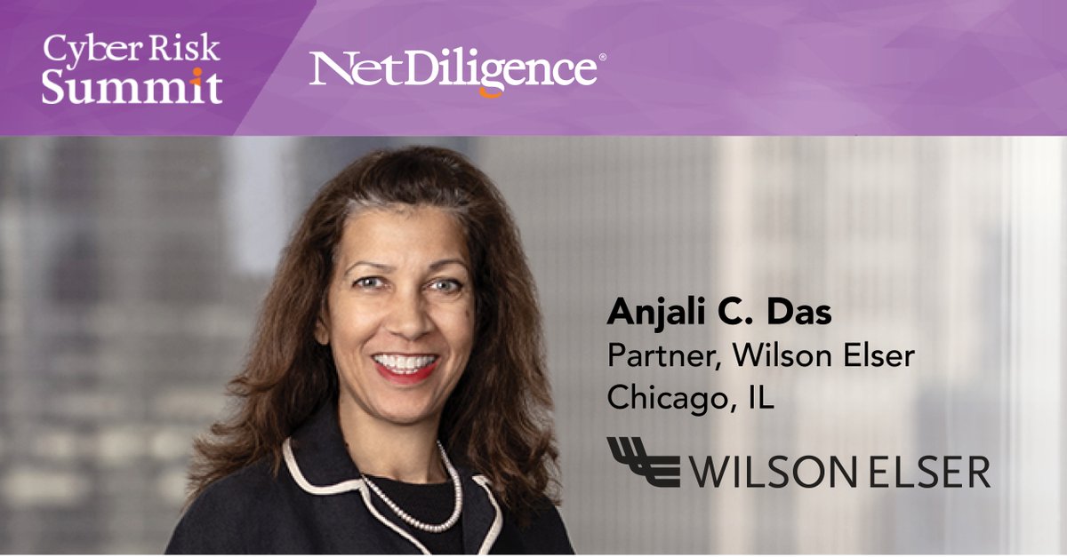 WilsonElser's tweet image. Don’t miss Anjali Das’s October 18 @NetDiligence Cyber Risk Summit panel on new &amp;amp; pending legislation, regulatory changes, notable civil actions and more! bit.ly/3Fje55y #WilsonElser #cyberlaw #cybersecurityrisk #cyberrisk