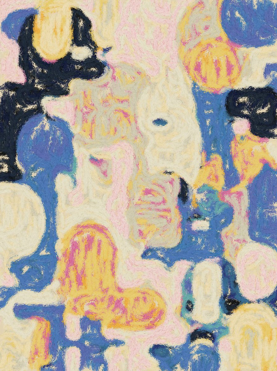brtmoments's tweet photo. The Apophenies by @Cory_Haber auction begins in one hour 🕐 First 95 bidders will have a chance at receiving a free piece!

Winning bids guaranteed:
◆ Generative on-chain piece
◆ Physical 36” by 48” oil painting of your piece created by Cory &amp; his plotter

Learn more ↓ https://t.co/q6Xph14Zkd