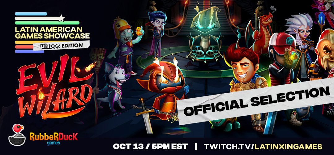 RubberDuck_G's tweet photo. We're excited to share that @EvilWizardGame is included in the official selection for @lagshowcase! Be sure to tune in to the stream on October 13th at 5PM EST on https://t.co/ZQTPXD5M5U.
#LAGShowcase #EvilWizardgame https://t.co/q8oT1ef8fH