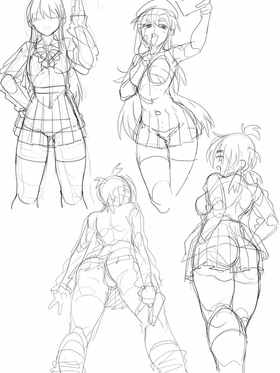 skeb以外に色々落書き。せっかく過去のスケベ絵キャラ再利用したのに描かねえのは良くないので描いてる
