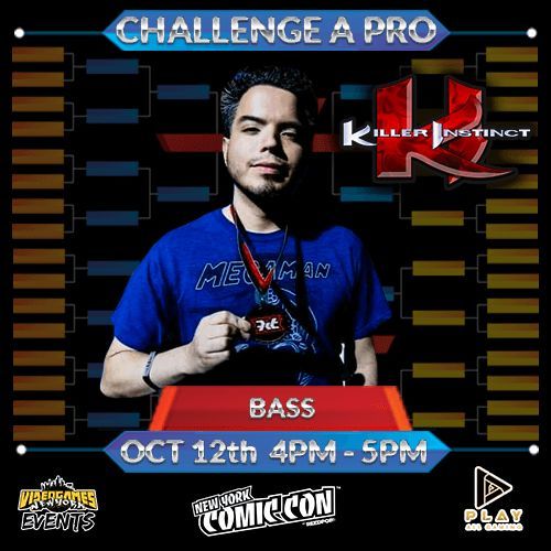 VideoGamesNYC's tweet photo. Next up in our #ChallengeAPro event is @XiBassiX! With his world famous #Spinal at his dispose, who can stand up to the challenge and who will get ultra combo'd into dust? Find out for yourself by visiting Hall 1E today at 4PM!
@vgnyevents @PlayAllGaming #KillerInstinct #Bass https://t.co/s3GZkwb9UC