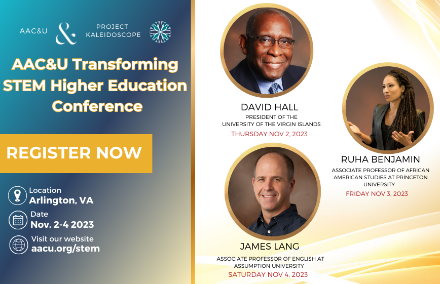 The keynote presentations for the 2023 Transforming #STEM Higher Education Conference will be powerful! Seize the moment for your transformation! Book your hotel (we will sell out) & register today: ow.ly/tI4C50PBzuZ #WeArePKAL #AACUSTEM #STEMEducation #HigherEd #HBCU