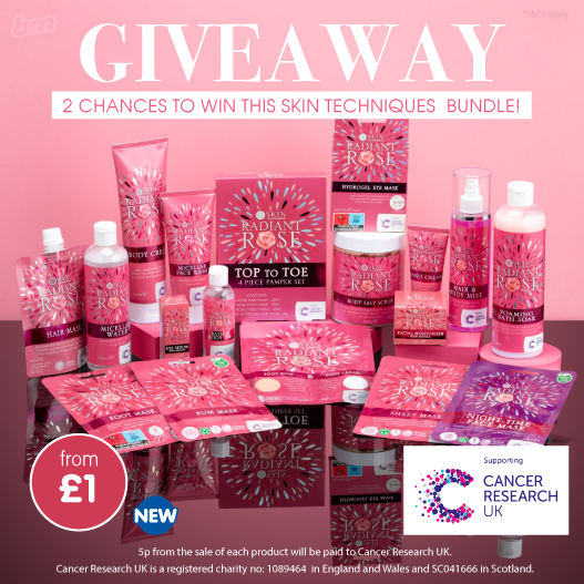 bmstores's tweet photo. 💗 #COMPETITION TIME 💗

We’re supporting @CR_UK with this gorgeous Skin Techniques range - 5p from every product sold will go directly to the charity!

For a chance to #WIN 1 of 2 brilliant bundles, simply;

1) FOLLOW
2) RT
3) COMMENT#BMCRUK

Competition ends 9am 19/10/23 https://t.co/6QVZ8QtwKP