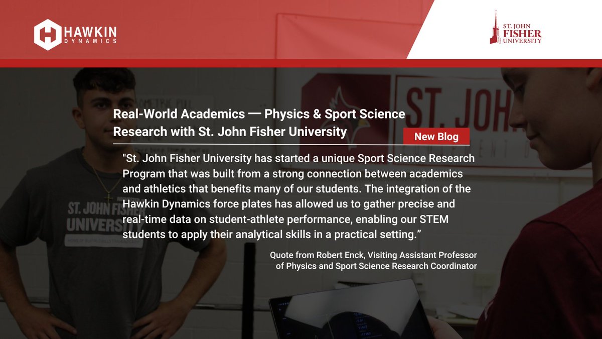 Since the spring of 2022, academics and athletics at St. John Fisher have partnered with Hawkin Dynamics to bring real-world experience to the students and athletes at SJF. Read more here: bit.ly/48LuQUB