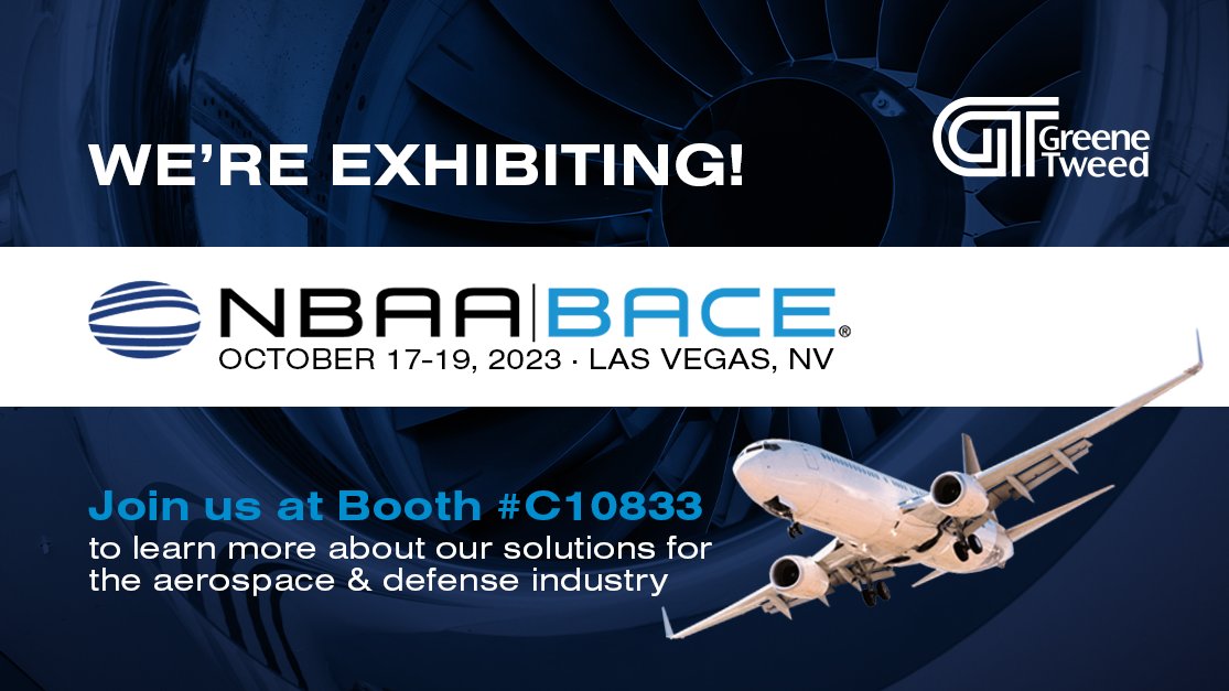 Greene Tweed is excited to take part in this year's NBAA #Business #Aviation Convention & Exhibition - be sure to visit our booth! #NBAA2023