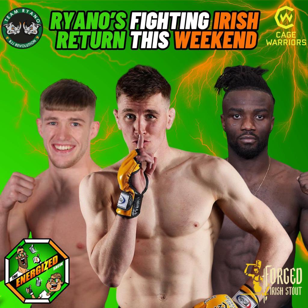 Energized_Show's tweet photo. @teamryano trio James Sheehan, Ger Harris &amp; Solomon Simon return to action this weekend at @CageWarriors 161 Dublin live on @UFCFightPass 💯🦏🇮🇪

#MMA #CW161 #JamesSheehan #GerHarris #SolomonSimon #UFCFightPass #EnergizedShow 🇮🇪 https://t.co/mT1xptsju9