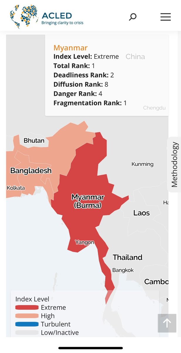 Of course, take this type of data with a grain of salt, but #Myanmar is rated by <a href="/ACLEDINFO/">ACLED</a> as the worst conflict in the world

If only it received support commensurate with its intensity and the suffering it has caused