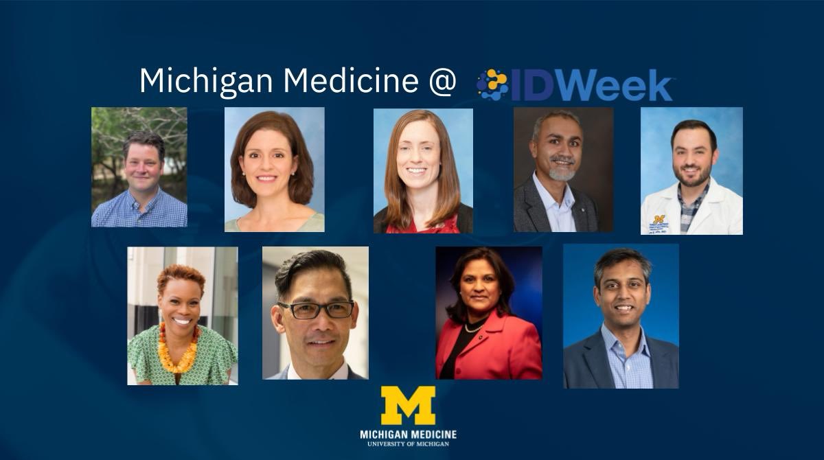 U-M is well-represented at this year’s @IDWeekmtg, highlighting the latest in infectious disease research and expertise. Highlights include microbiome therapeutics, pediatric infectious disease, HIV/STI coinfection and more. #IDWeek2023 michmed.org/VJ5nr