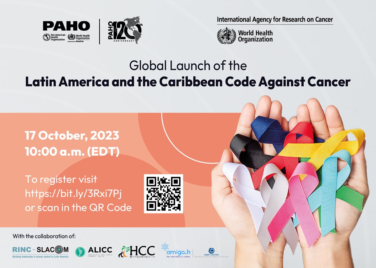 One third of most common cancers can be prevented with healthy lifestyles.

Today, at 10:00 a.m. (EDT), learn what are the recommendations for Latin America and the Caribbean to reduce the risk of cancer.

🔗Register at paho-org.zoom.us/webinar/regist…