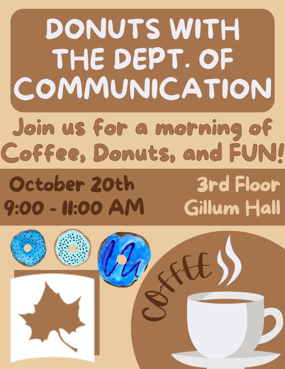 Calling all Dept. of Communications alumni! If you are going to be in town Friday morning for Homecoming, come to our donut and coffee student event. Join faculty and students from 9-11 in Gillum Hall!
#isu #isualumni #istatecomm