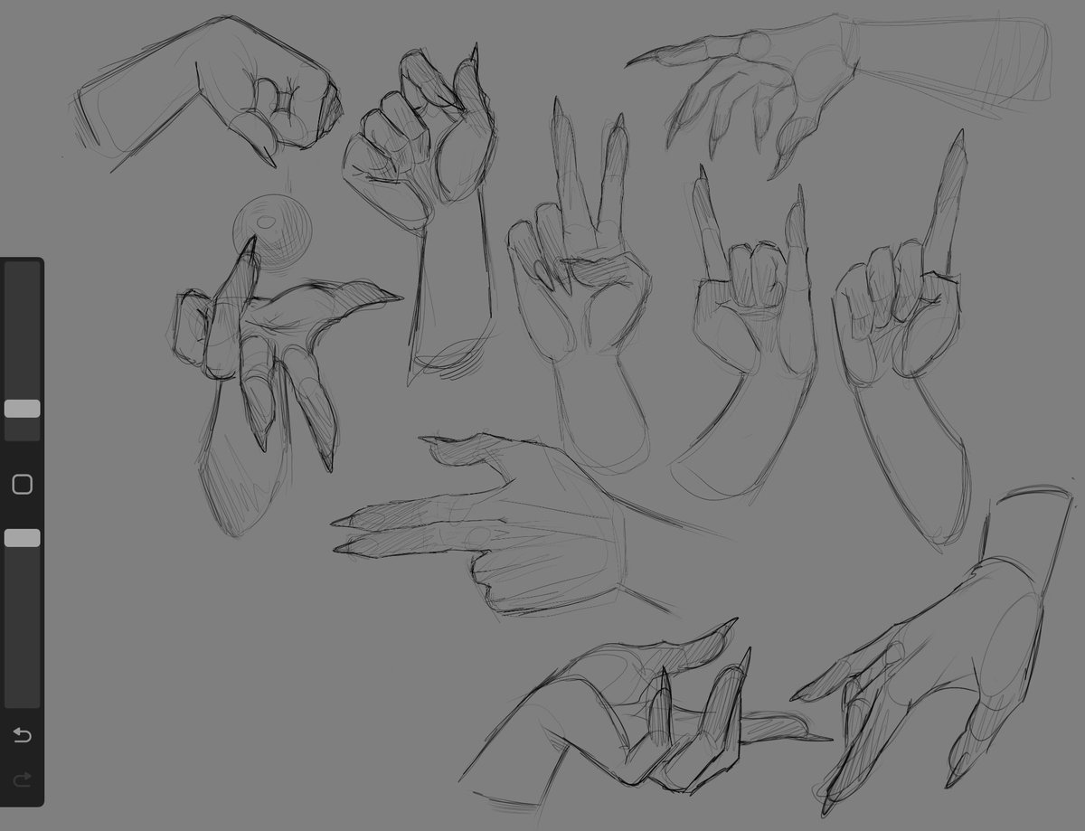 Left side is my first hand study VS my hands now (and I can layout more foreshortened hands now 😌)