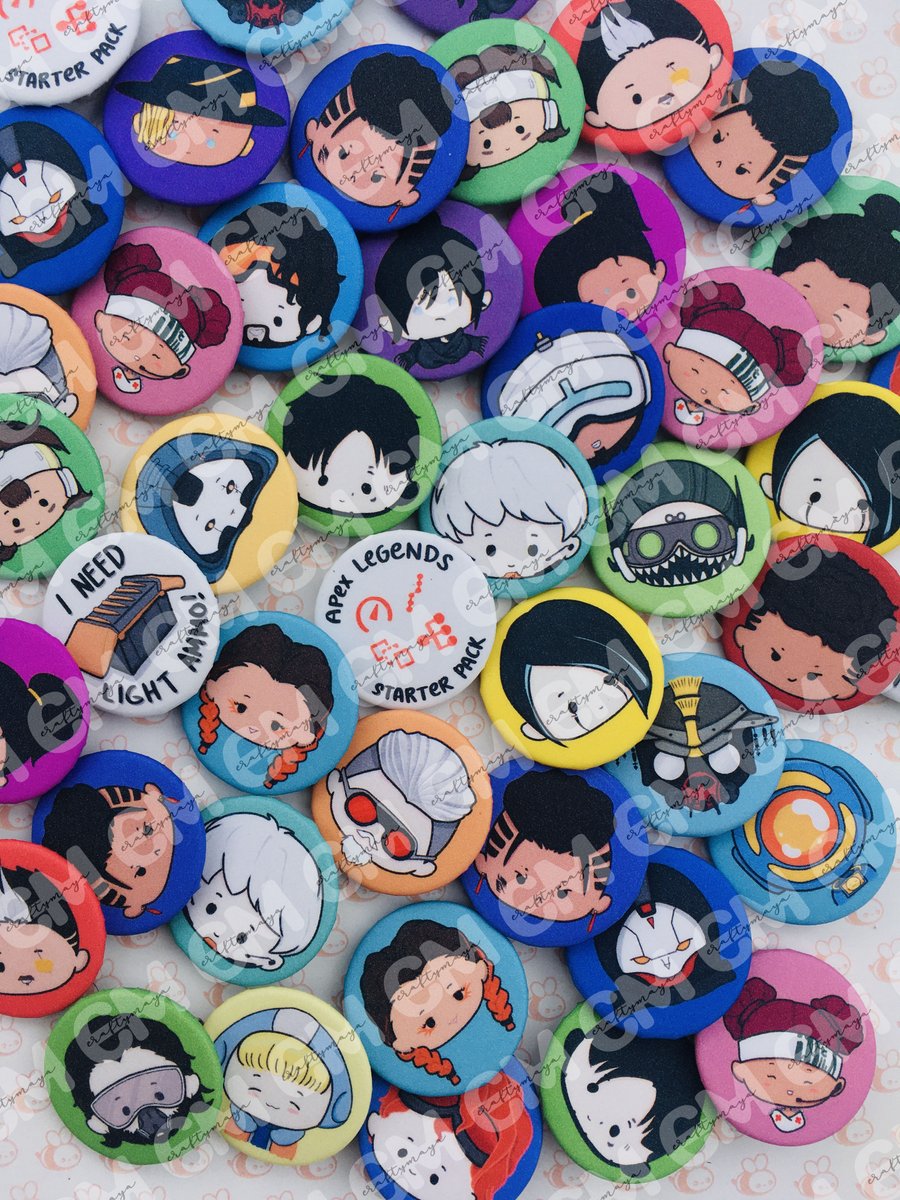 Live tomorrow at 11am GMT+8 on my sh0p33 account (: Link in replies!! Button pins 32mm and stickers will be available weeeeee Also stickers are waterproof and scratchproof weeeee  #apexlegends #apexlegendsmerch #apex #apexlegendsbuttonpins