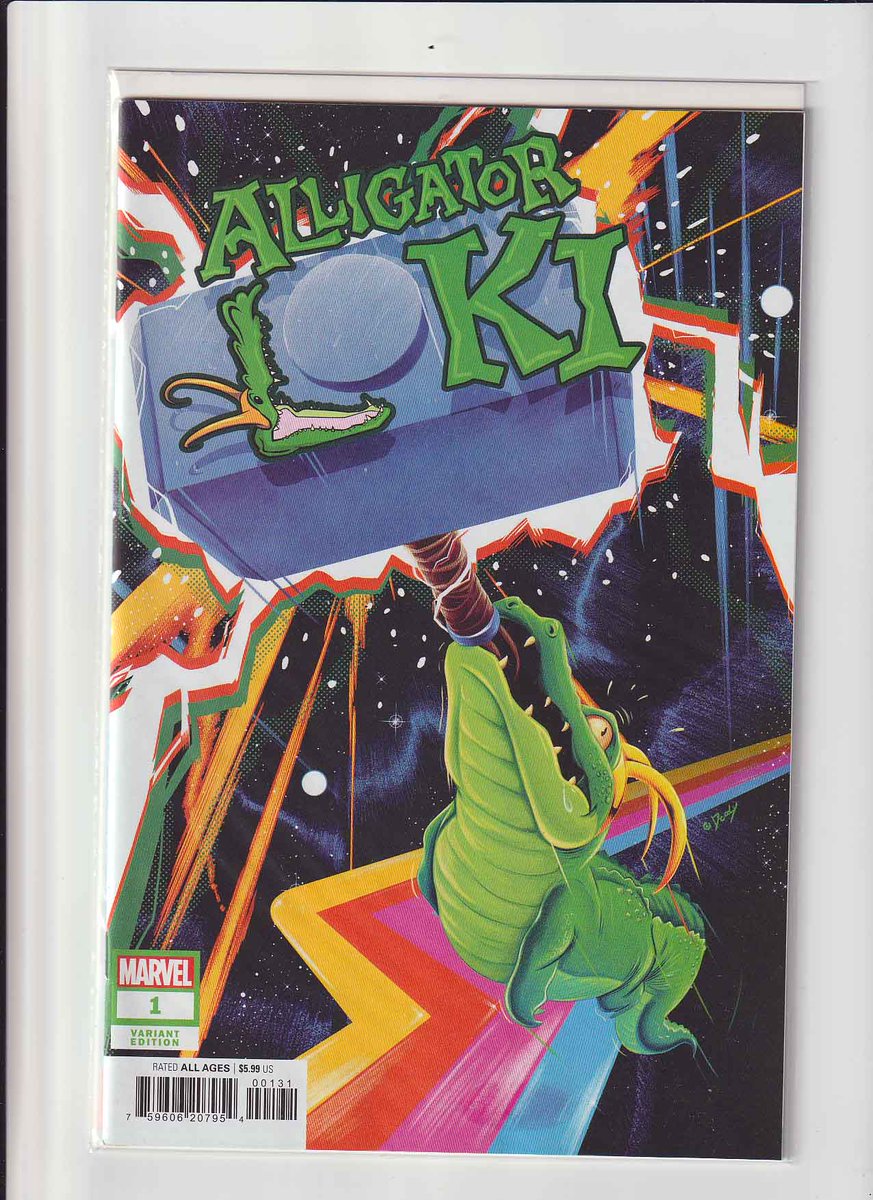 MakeMyComicRare's tweet photo. #AlligatorLoki #1 (2023) #Doaly Variant / #BobQuinn Pencils / #AlyssaWong Story / 1st Appearance of Alligator Loki "Family Bonding" ALLIGATOR LOKI MAKES A SPLASH IN HIS PRINT COMIC DEBUT! Bow down to the reptile in a helm who has enraptured the Ten Realms…with his cuteness! https://t.co/hrESrobvpZ