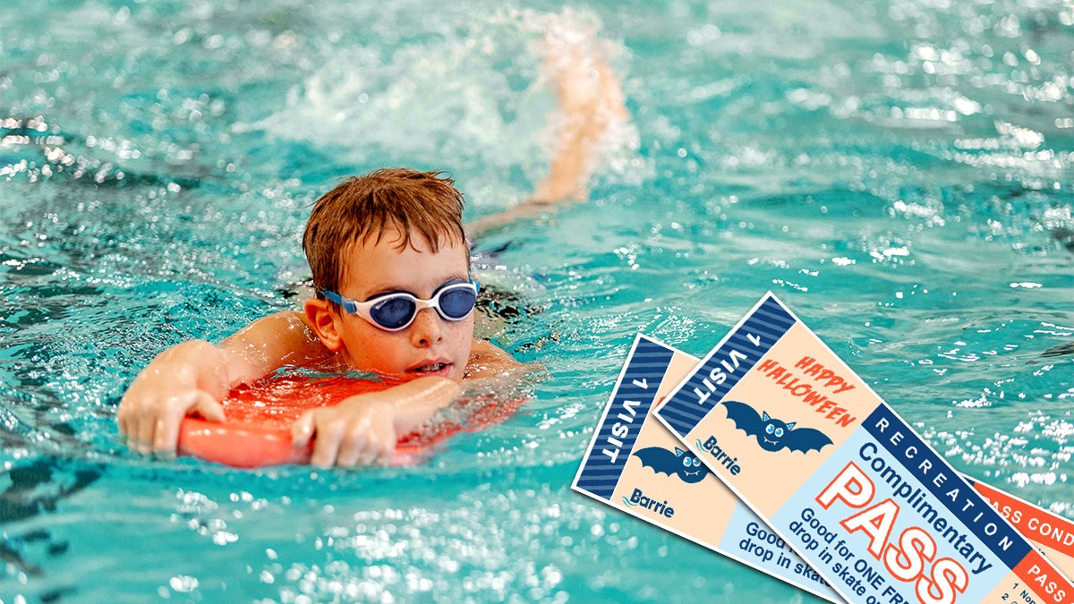 Trick, treat or PLAY this #Halloween! Passes cost 50¢ &amp; can be redeemed for one free skate or swim for participants 14 yrs &amp; under. On sale until Oct 31. Visit barrie.ca/RecDropins for details. #BarrieRec