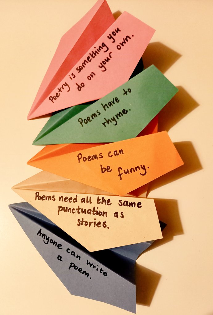 Yes, I really did do Poetry True-or-False in assembly by flying paper aeroplanes at the children. Yes, it was loads of fun! #Poetry #SchoolVisits #Fun #NationalPoetryDay